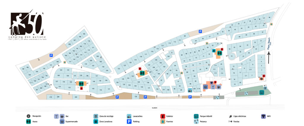 Plano Parcelas Camping Don Quijote Altafulla
