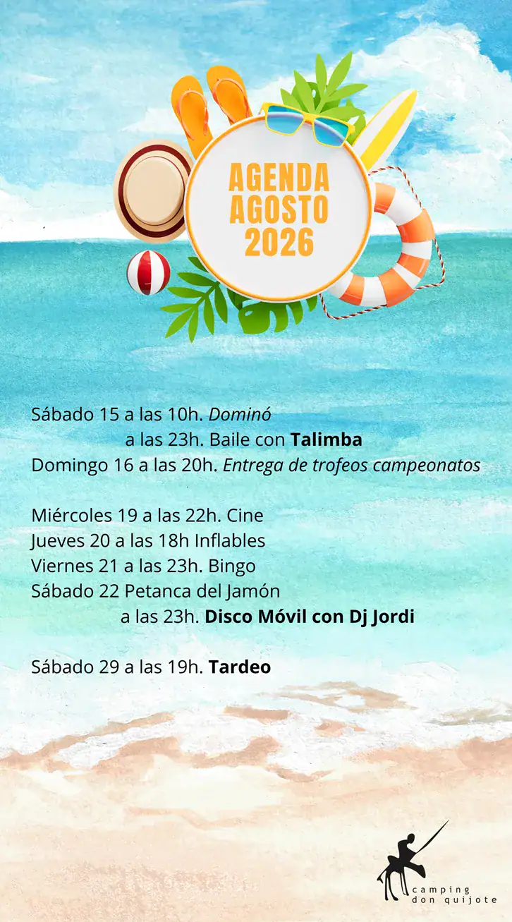 animacion y entretenimiento 2026 agosto 2Q Camping Don Quijote Altafulla